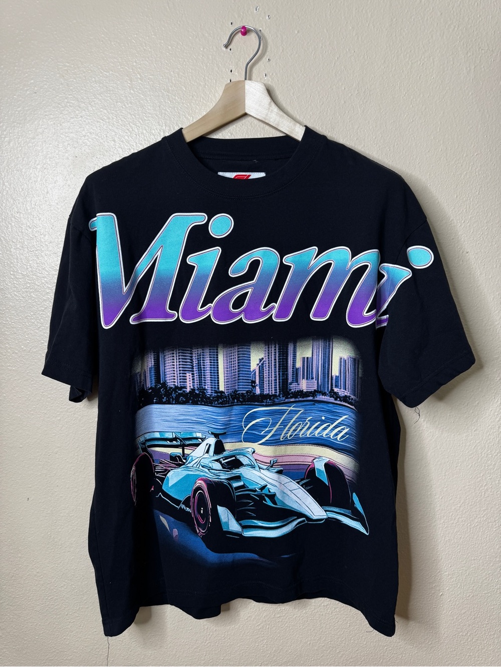 Formula 1 PacSun Size L Miami Florida F1 Race Car Graphic T-Shirt Black